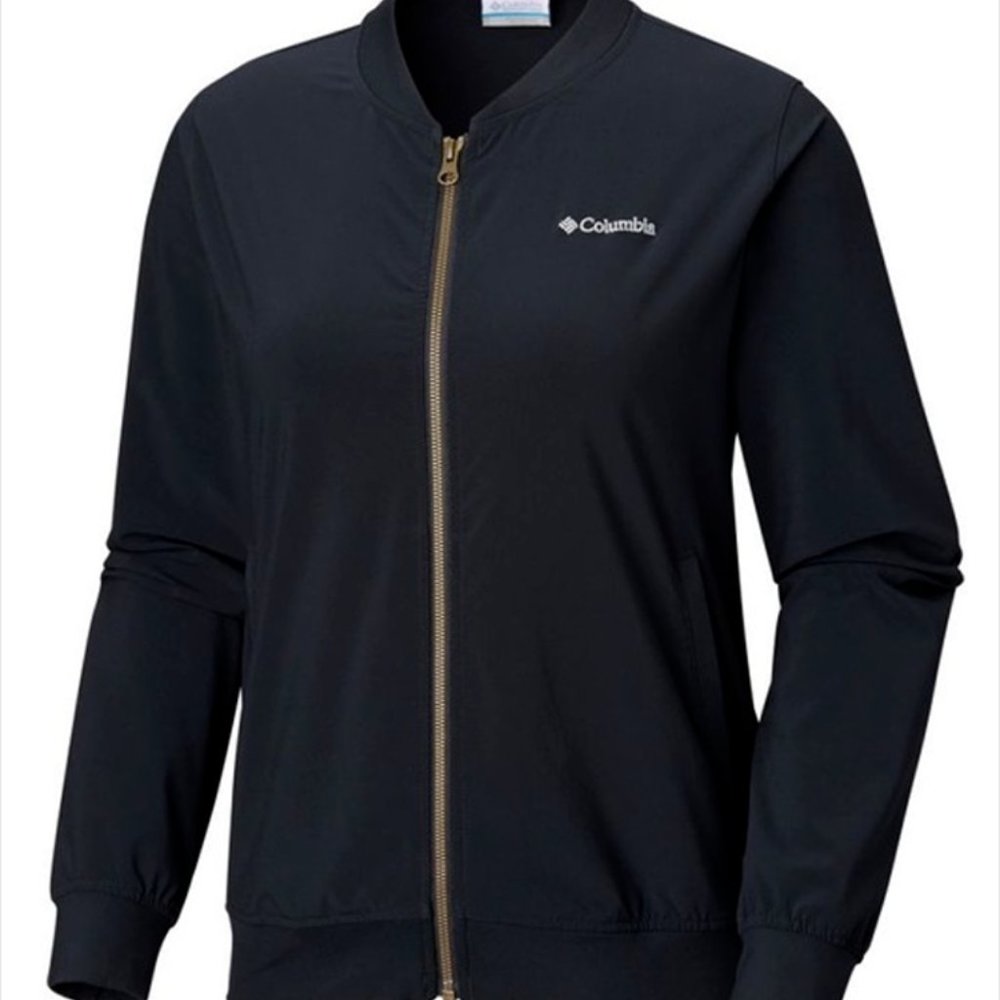 COLUMBIA Womens Black Full Zip Bomber Jacket NWT S - Picture 2 of 8